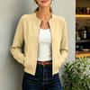 Damen Lässige Mode Langarm Locker Geschnitten Kragen Jacke, Vielseitige Alltags Oberbekleidung