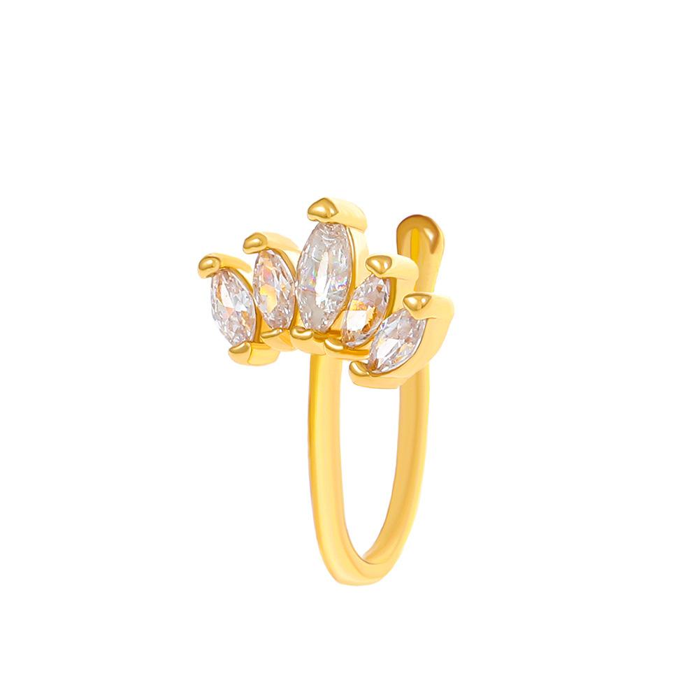 Non Perforated U-Shaped Nose Clip Copper Inlaid Zircon Star Shaped Heart Crown Nose Ring Nose Decoration Puncture Decoration