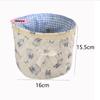 M-Cute Love Heart Storage Box Quilting Cotton Bow Desktop Storage Basket Large-capacity Round Storage Frame Home Decoration