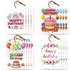 1set 80pcs 4 Styles Printed Paper Thank You Gift Tags Rectangle Cake 7.7x5.1cm Hole: 5mm 20pcs/style