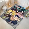 Demon Slayer Characters In Action Anime Rug Non-slip Rug Suitable for Living Room and Bedroom Sofas.