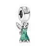 925 Silver   Princess Charm Pendant Fit  Bracelets DIY Women Jewelry Exquisite