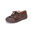 Autumn new lace-up casual women's shoes soft sole flat heel retro color matching women's single shoes ugly cute German training shoes