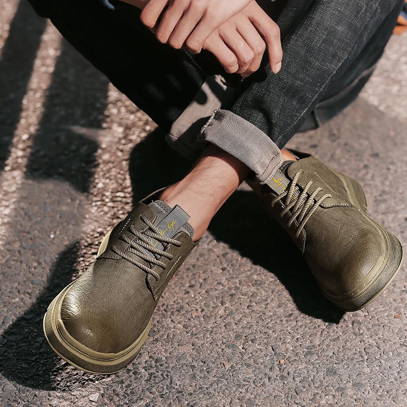 Moda Casual cadarço moda masculina sapatos de couro sapatos de cano alto negócios ao ar livre versáteis homens adultos festa à noite sapatos pretos