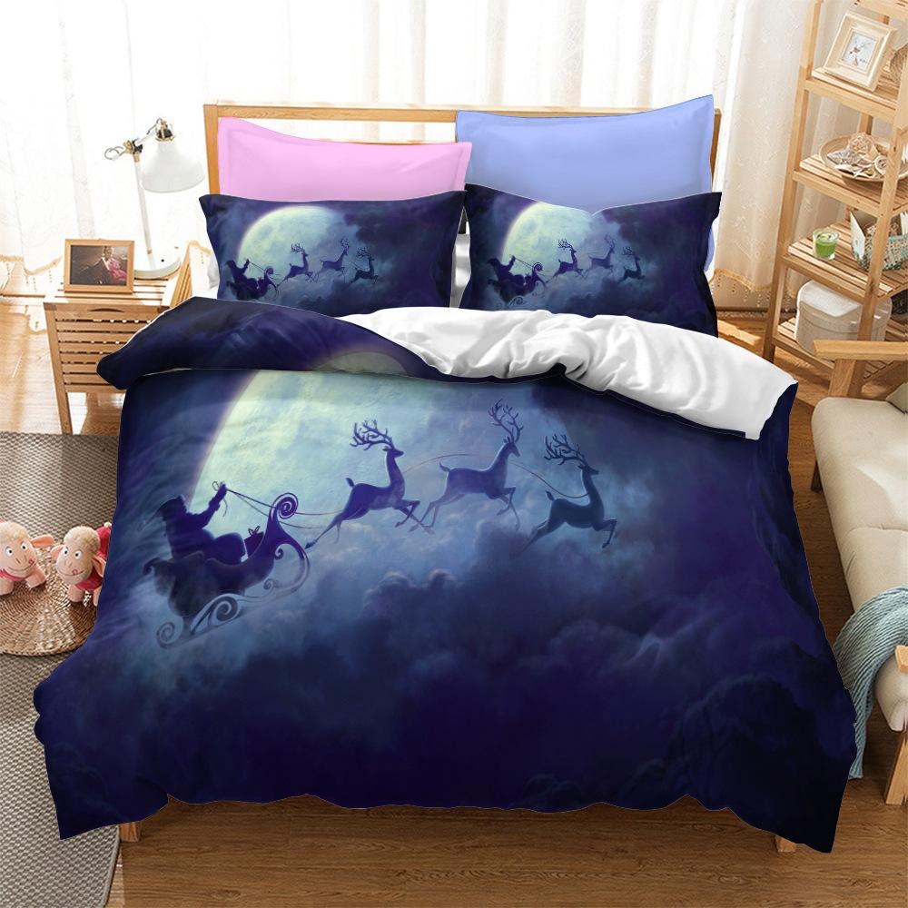 Christmas Series Bedding Three-Piece Home Textile Kit Digital Printing Production