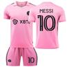 2223 Miami Jersey No. 10 Messi Major League Football Jersey Home and Away Children's Suit Jersey