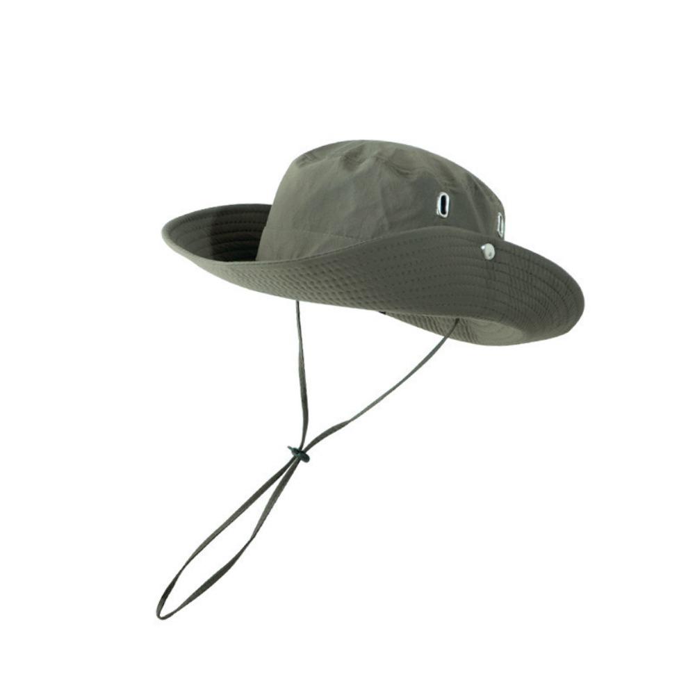 Hiking Wide Brim Sun Hat Waterproof Drawstring Bucket Hat Fashion Men's and Women's Hat  Outdoor