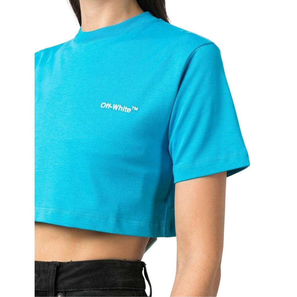 Off White Womens/Ladies Helvetica Crop T-Shirt