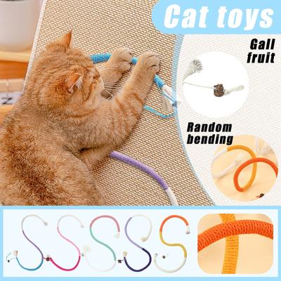 Katzengebiss-Seilspielzeug zum Selbstvergnügen, zur Linderung von Langeweile, zur Zahnreinigung, Katzenminze, Gallenfrucht, Katzenstäbchenzubehör