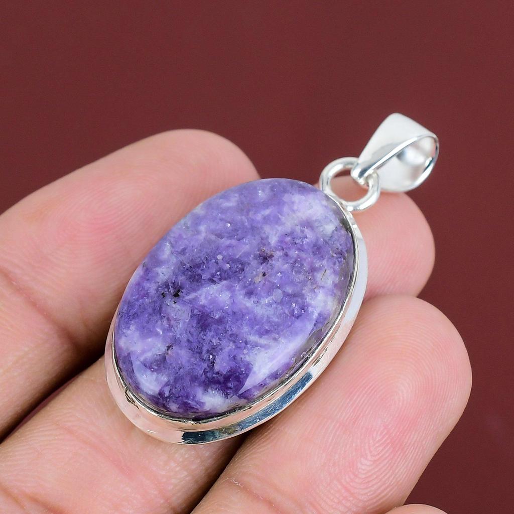 Lepidolite Pendant Natural Gemstone Pendant Amazing Jewelry 925 Sterling Silver Pendant Lepidolite Jewelry Gifts For Friend Handmade Pendant