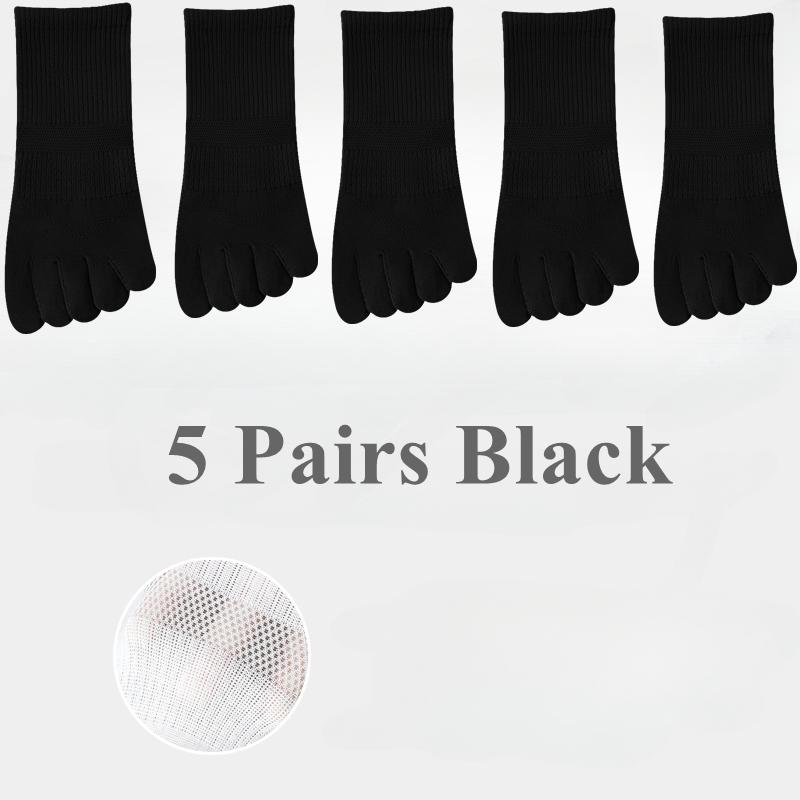 5 Pairs Five Fingers Socks Women Cotton Mesh Summer Toe Socks Sports Anti-slip Low Cut Ankle Socks with With Separate Fingers