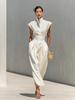2026 European & American Style Women's Spring/Summer High-Waisted Skirt & Loose High-Neck Top Dress