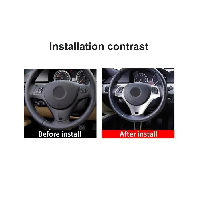 For 2005-2012 BMW 3 Series E90 E92 ABS Matt Black Car Steering Wheel Frame Cover Trim Sticker Car Accessories para auto