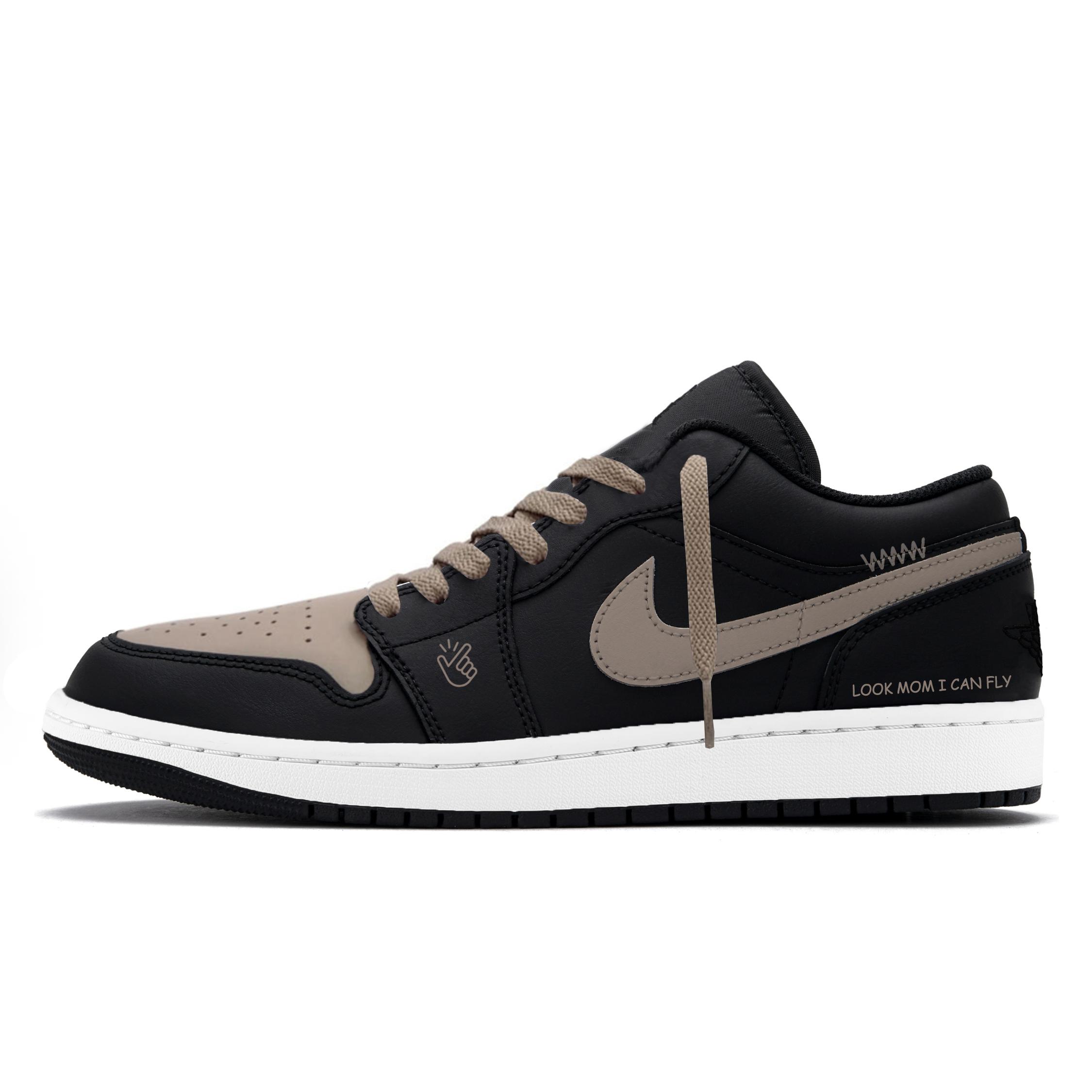 

Jordan Air Jordan 1 Амортизуючі Низькі Винтажні Баскетбольні Кросівки Чоловічі Чорно-Коричневі 553558-165(Команда349-) 44