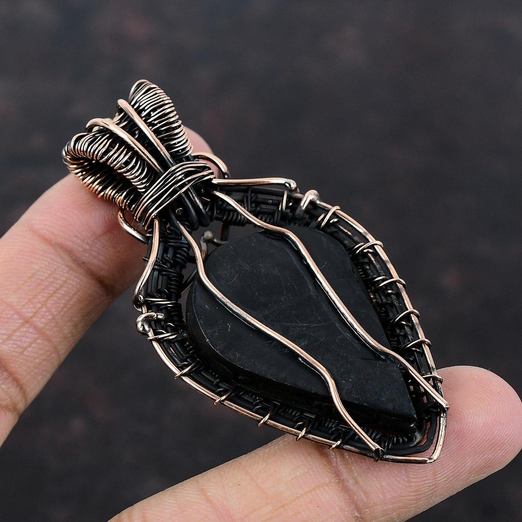 Abalone Shell Gemstone Pendant Copper Wire Wrapped Pendant Abalone Shell Jewelry Handmade Brand New Pendant Gift For Him Copper Wire Jewelry