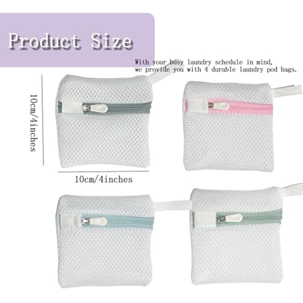 4 Pack Laundry Dissolving Bags Size 3.94 x 3.94 x 1.57 Inch Polyester Mesh