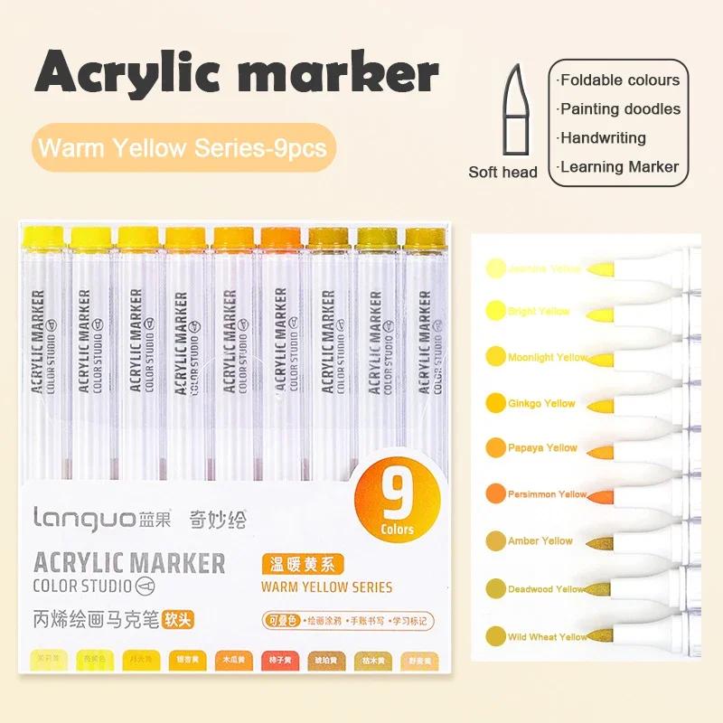 Acrylic Paint Marker Set Languo 144 Colors Art Markers Painting Drawing Pen Graffiti for Stone Disc Card Shoe Glass Art Supplies