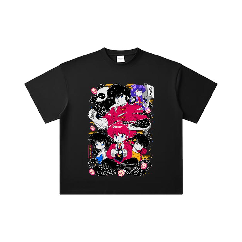 260 GSM Double Yarn 32 Count 100% Cotton Ranma 12 V2 Print Unisex Heavy Cotton T Shirt