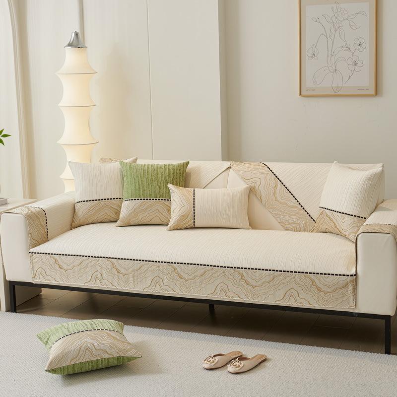 

Light French Sofa Cushion Four-Season Universal Non-Slip Cover New Light Luxury High-End Seat Cushion Backrest Cover 70*70cm