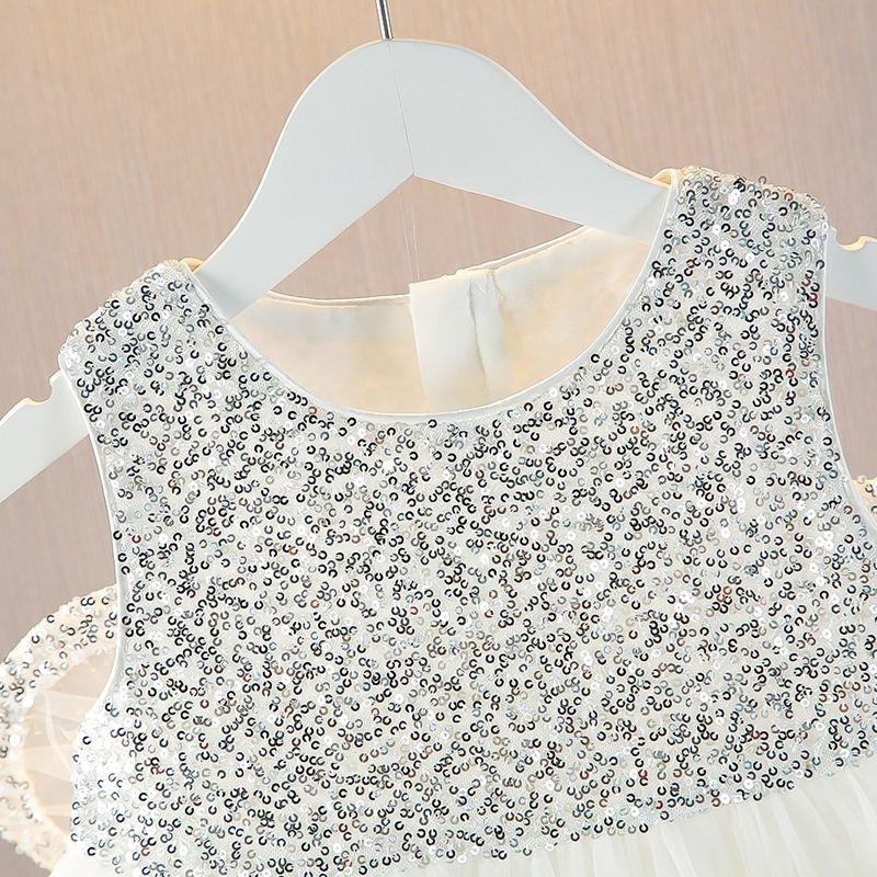 Girl's Summer Sequined Wing Dress Vest Dress Girl's Stylish Princess Dress Sweet Dress