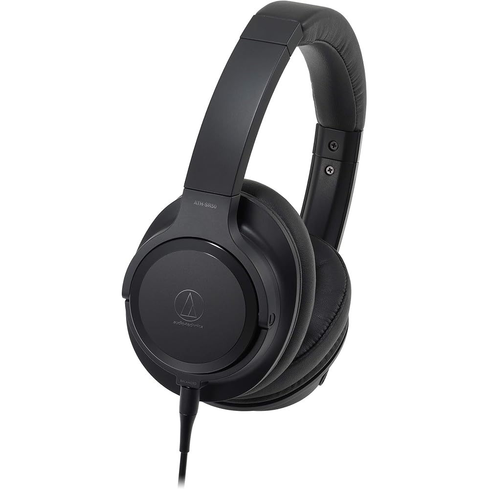 Audio-Technica ATH-SR50 Wired Headphones, High-Resolution Audio Compatible, Portable Headphones, SoundReality