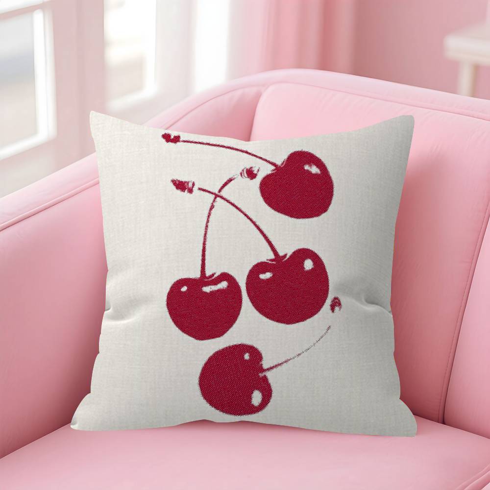 Red Cherry Fruit Creative Personalized Pillow Cover Kids Bedroom Wild Party Decor Pillowcase Kid Birthday Shower Gift