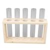 5 Test Tube Plant Terrarium Transparent Observe Growth Status Water Plant Holder with Wooden Stand for Herbs
