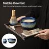 Ceramic Matcha Bowl Set Kiln Discoloration Smooth Matcha Whisk Stand High Temperature Resistant Large Capacity Tea Ceremony Tool