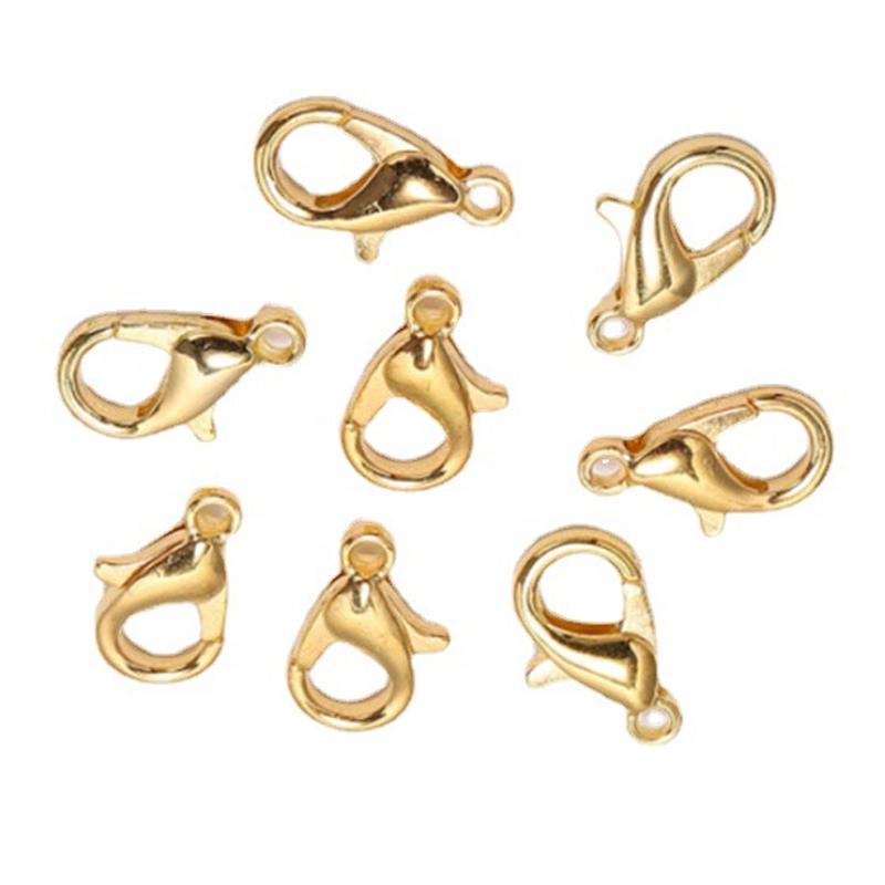 200Pcs Lobster Clasp Sturdy Zinc Alloy 0.5x0.2in Simple Multi Purpose Lobster Claw Clasps Gold