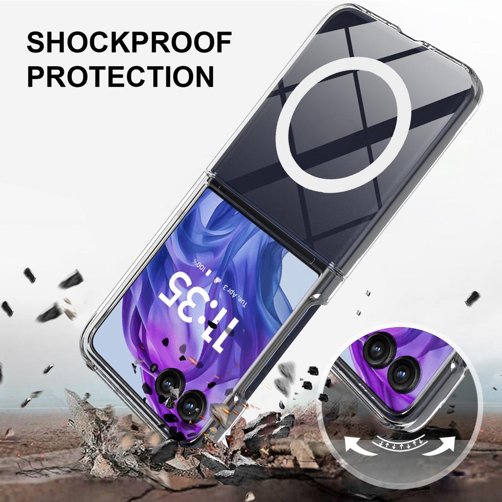 For Motorola Razr 60 Pro 5G Clear Phone Case Compatible with MagSafe TPU+Acrylic Back Cover