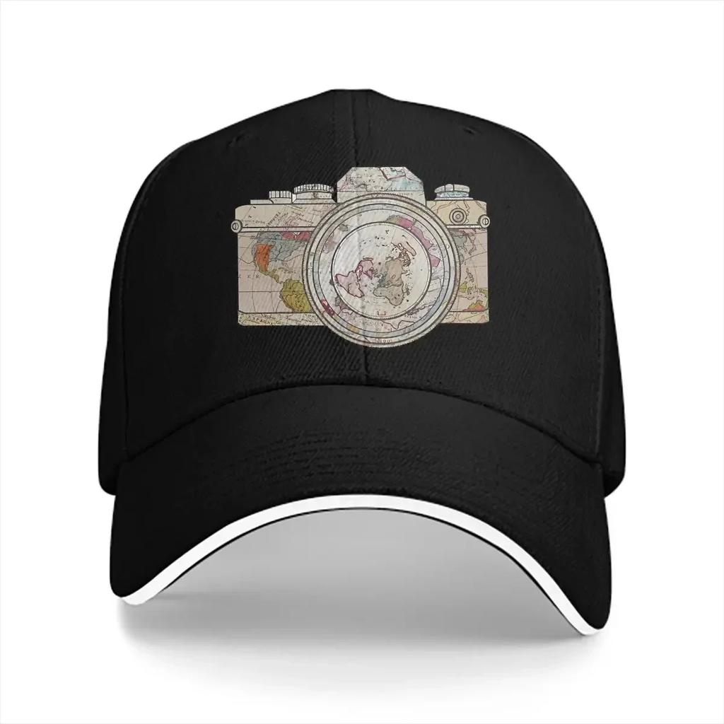 Summer Cap Sun Visor Wanderlust Travel The Globe Hip Hop Caps Photographer Camera Patent Cowboy Hat Peaked Hats