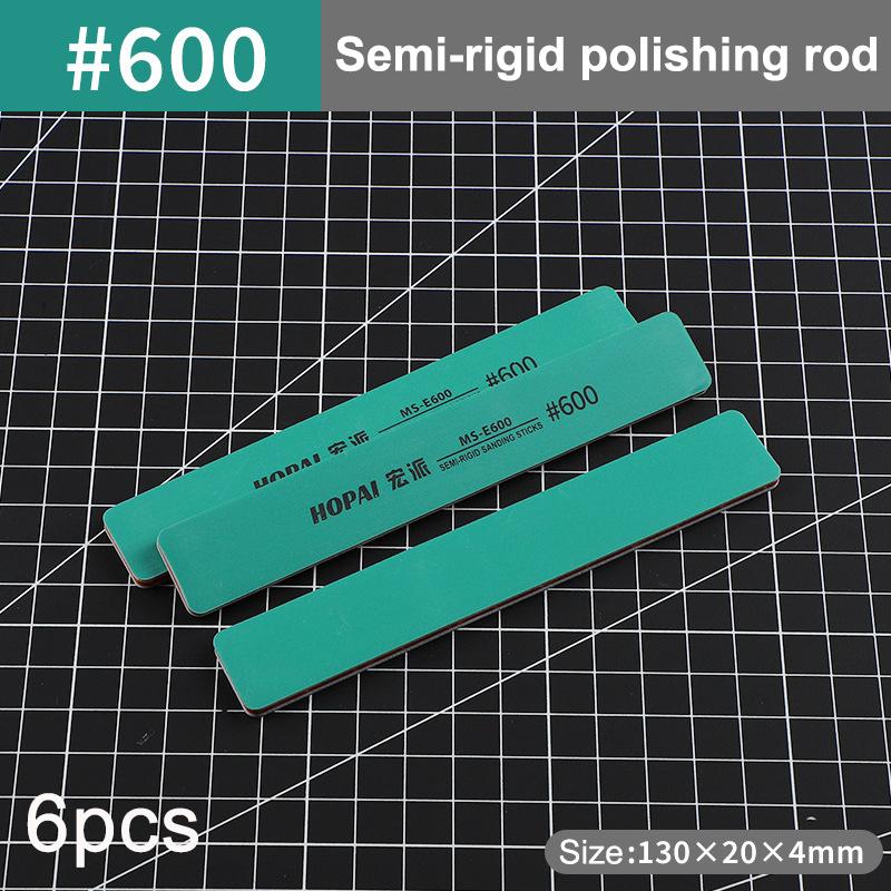 6 Stück MS-E400-1500 Halbflexible Schleifstäbchen Kunststoff-Modellbau-Polierstäbchen für DIY-Montage Modellbauwerkzeuge