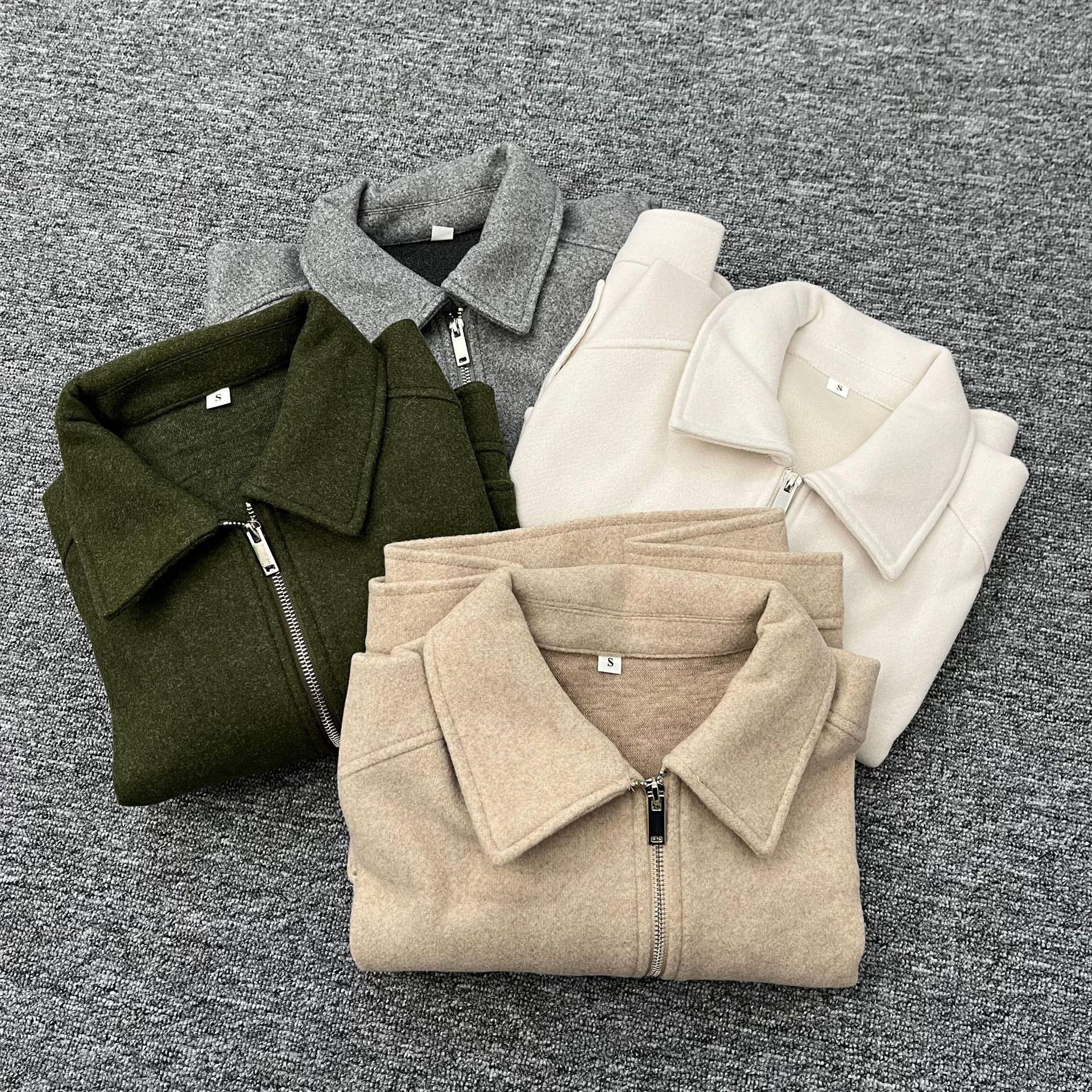 

2024 Autumn/Winter Women s Simple Lapel Short Tweed Jacket Large