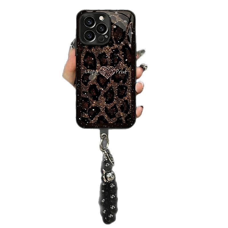 Leopard Print Love Is Suitable for Apple 17promax16 New 15 Mobile Phone Case iPhone14 Mirror New Machine Anti-fingerprint