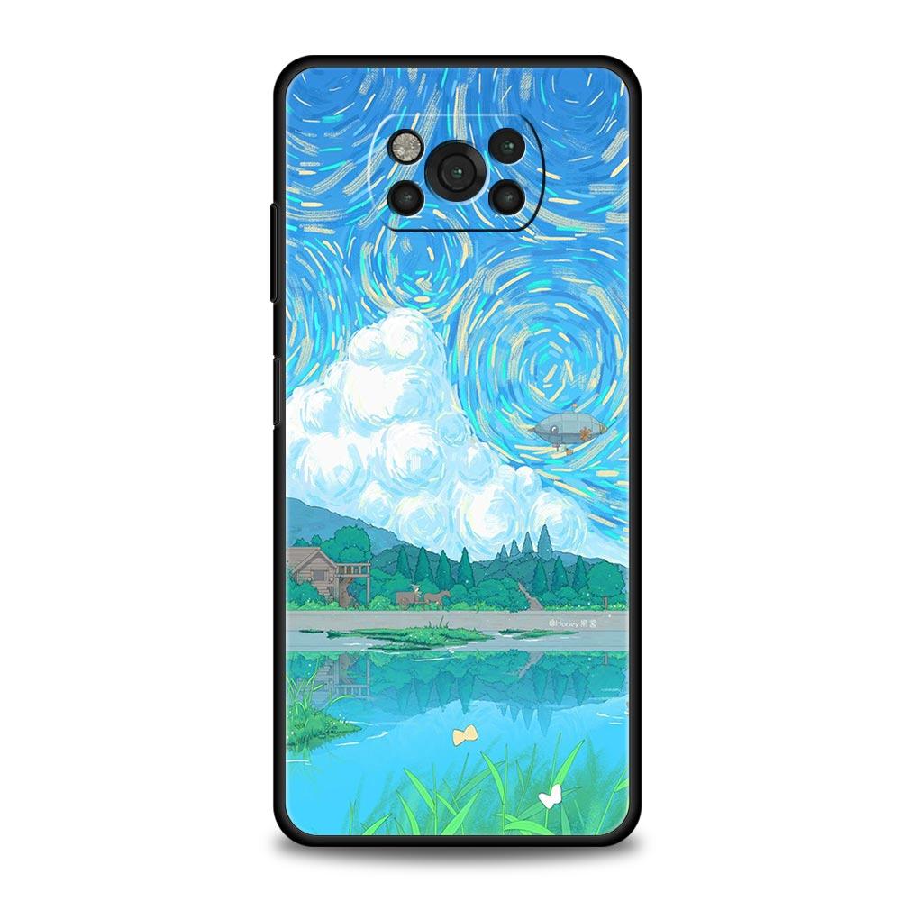 Japan Sunset Scenery For Xiaomi Poco X5 Pro Soft Phone Case For Poco X4 X3 NFC F5 Pro F4 F3 GT M5 M4 Pro 5G M3 C51 C50 C55 Cover