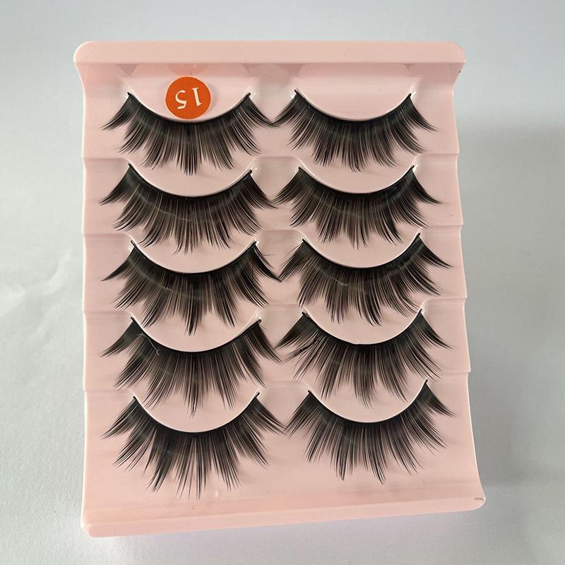 5 Pairs Of Stage Performance Eyelashes Natural Thick Artificial Cross Fairy Hair Eyelashes