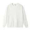 Women's White Korean-Style Crew Neck Pullover Sweatshirt - Pure Cotton, Trendy for Spring/Autumn 2024
