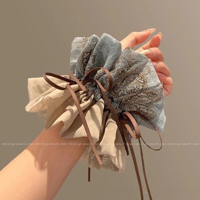Attractive Large Intestine Hairband Woman High-end Fashionable Hair String End Flower Headpiece New Hair Tie