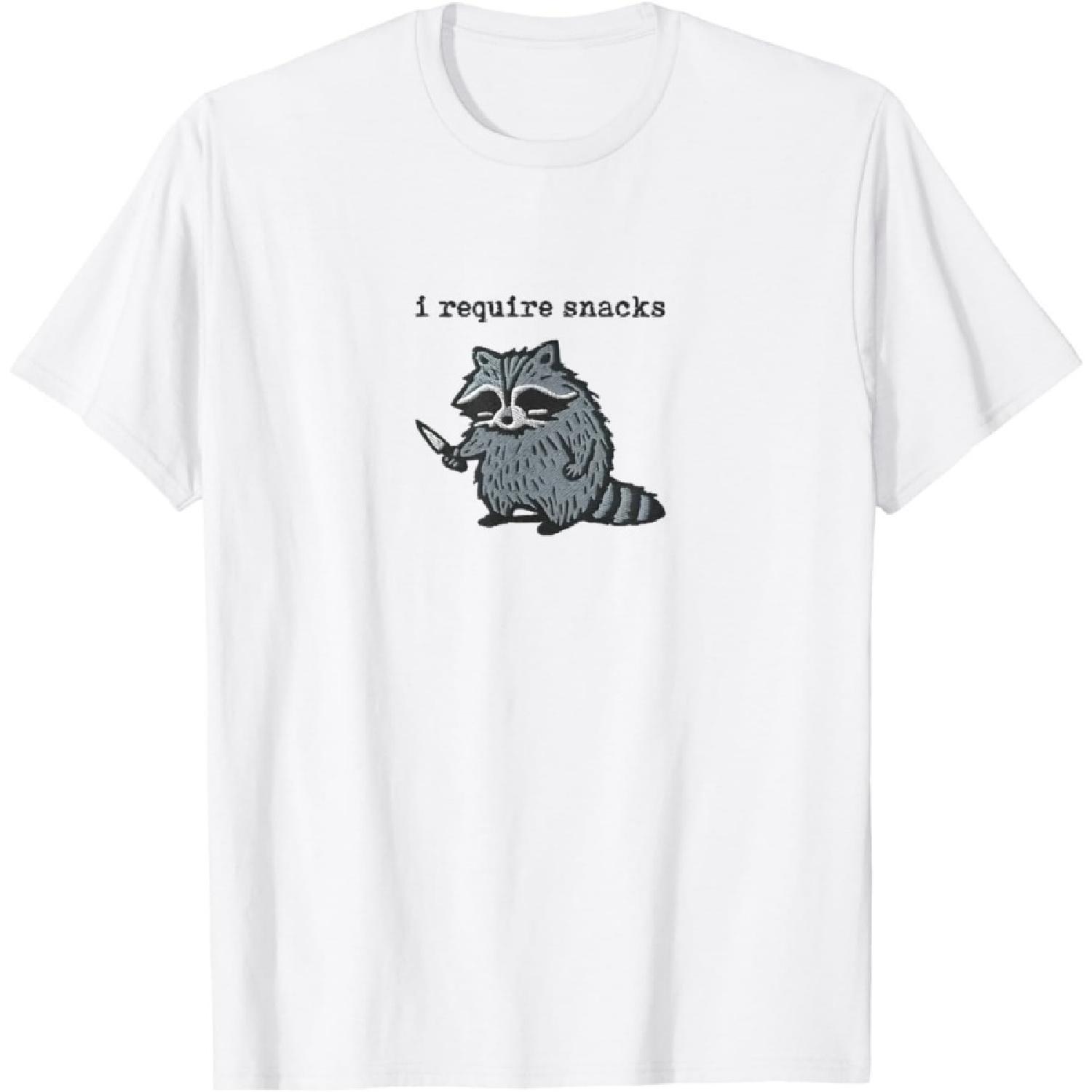ObRenKi I Require Snacks Raccoon T-Shirt S