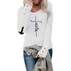 Tshirts For Women Long Sleeve,Round Sleeve Vertical Cross Casual Graphic Shirt,