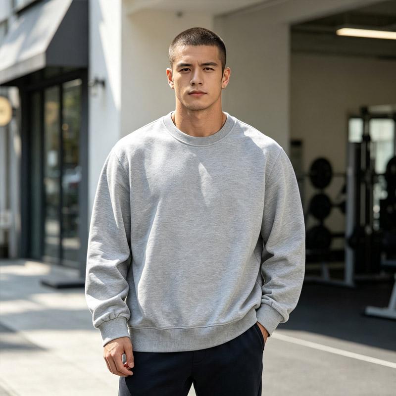 Autumn Versatile Sweatshirt Crew Neck Solid Color Round Neck Pullover Hoodie Long Sleeved Hoodie