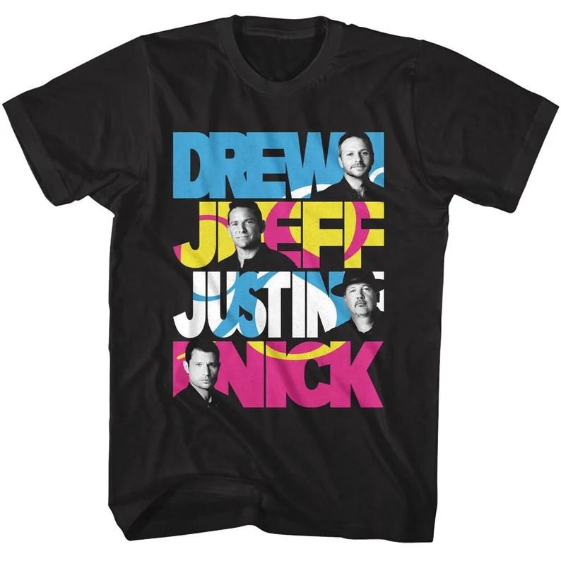 98 Degrees T Shirt Faces  Names Men s Music Band Graphic Tees S