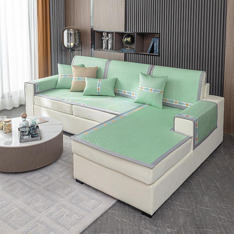 Ice Silk Rattan Mat Sofa Cushion Summer Cool Argy Wormwood Sofa Seat Cushions Mosquito Repellent Summer Sofa Cover