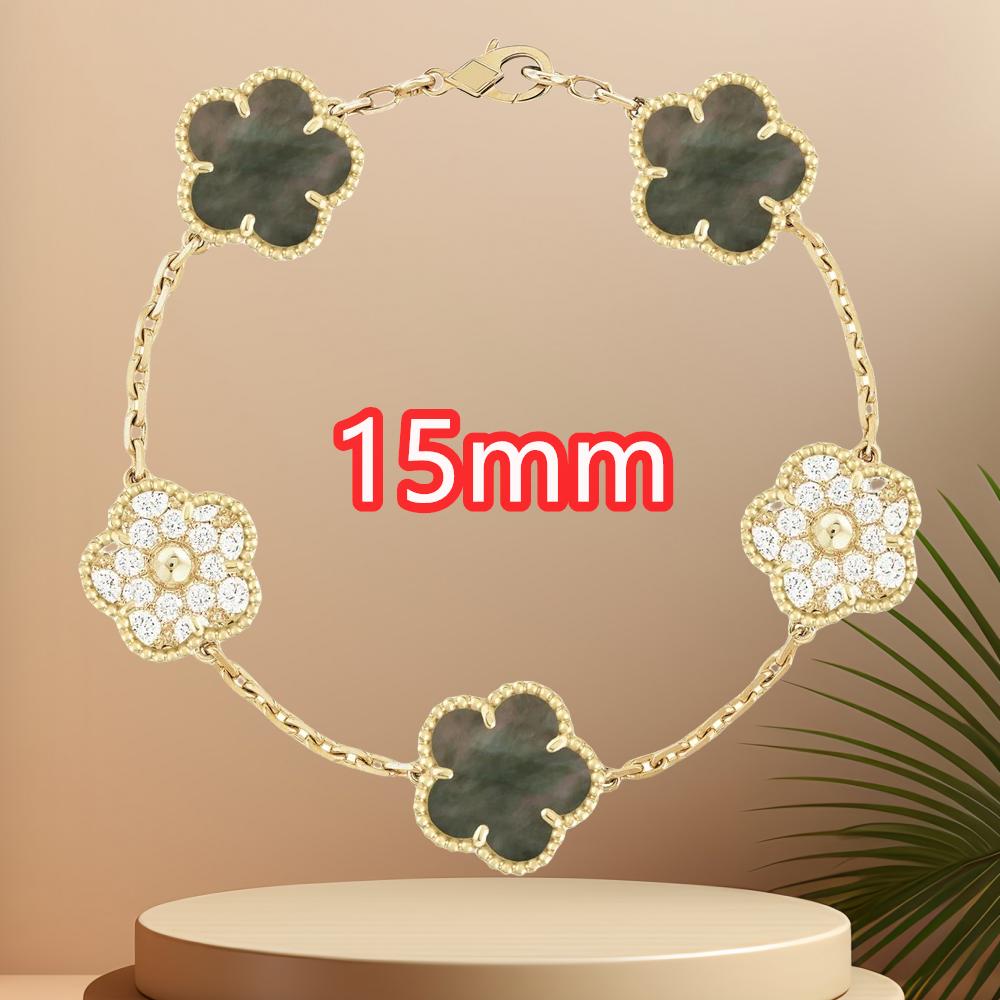 Classic Simple Fashion Five-leaf Flower Pendant Bracelet Natural Stone Clover Pendant Women's Party Daily Wear Zircon
