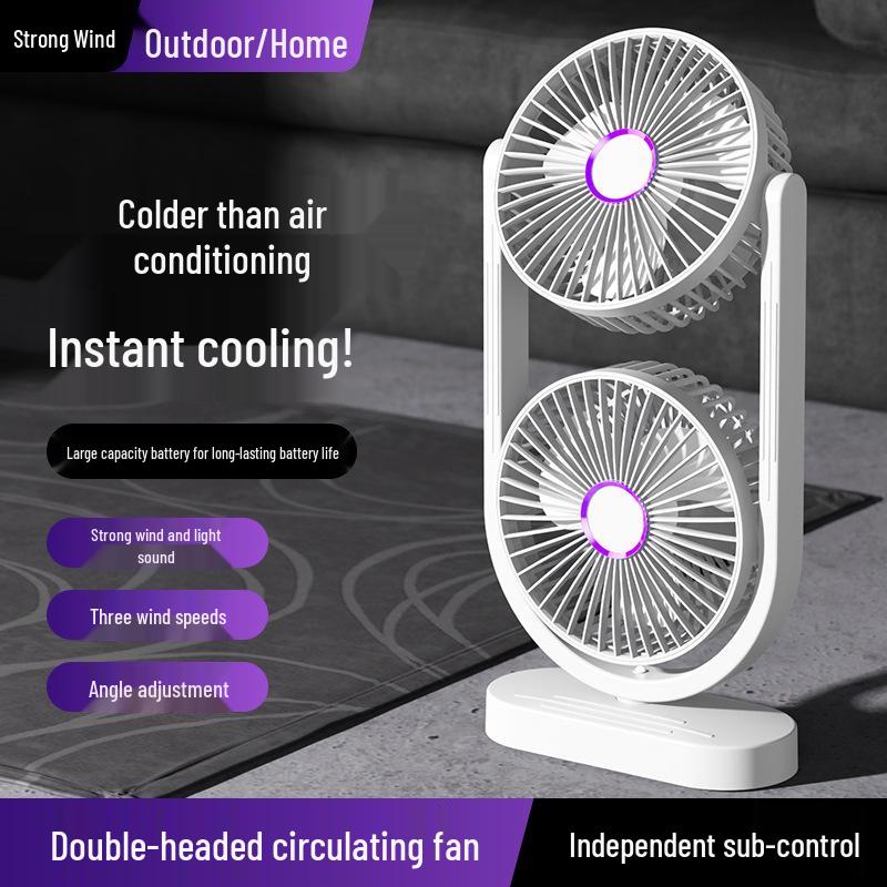 Smart Silent USB Desktop Fan with Clip - Ideal for Bedroom & Dorm Frost White, 3-speed Circulation, Dual Switches