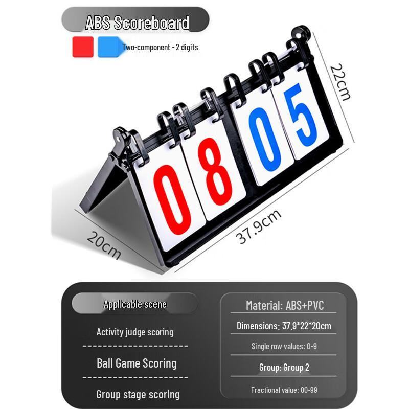 WEZHO 4-Digit Manual Flippable Sports Scoreboard