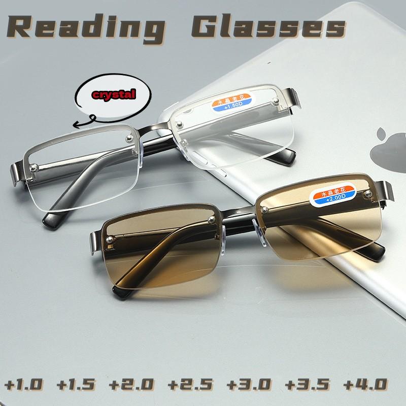 

Мужские очки для чтения в деловом стиле, женские модные новые очки из натурального камня, квадратные очки в полурамке для пресбиопии