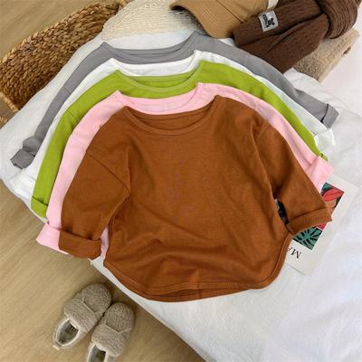 Children's Cotton Long Sleeve T-shirt Autumn Girls' Undercoat Boys' Casual Top