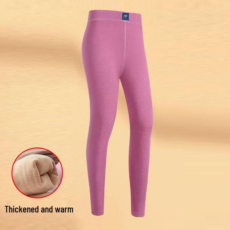 Women's High-Waist Plush Fleece Leggings - Plus Size, Warm, Thick Cotton Pants for Autumn