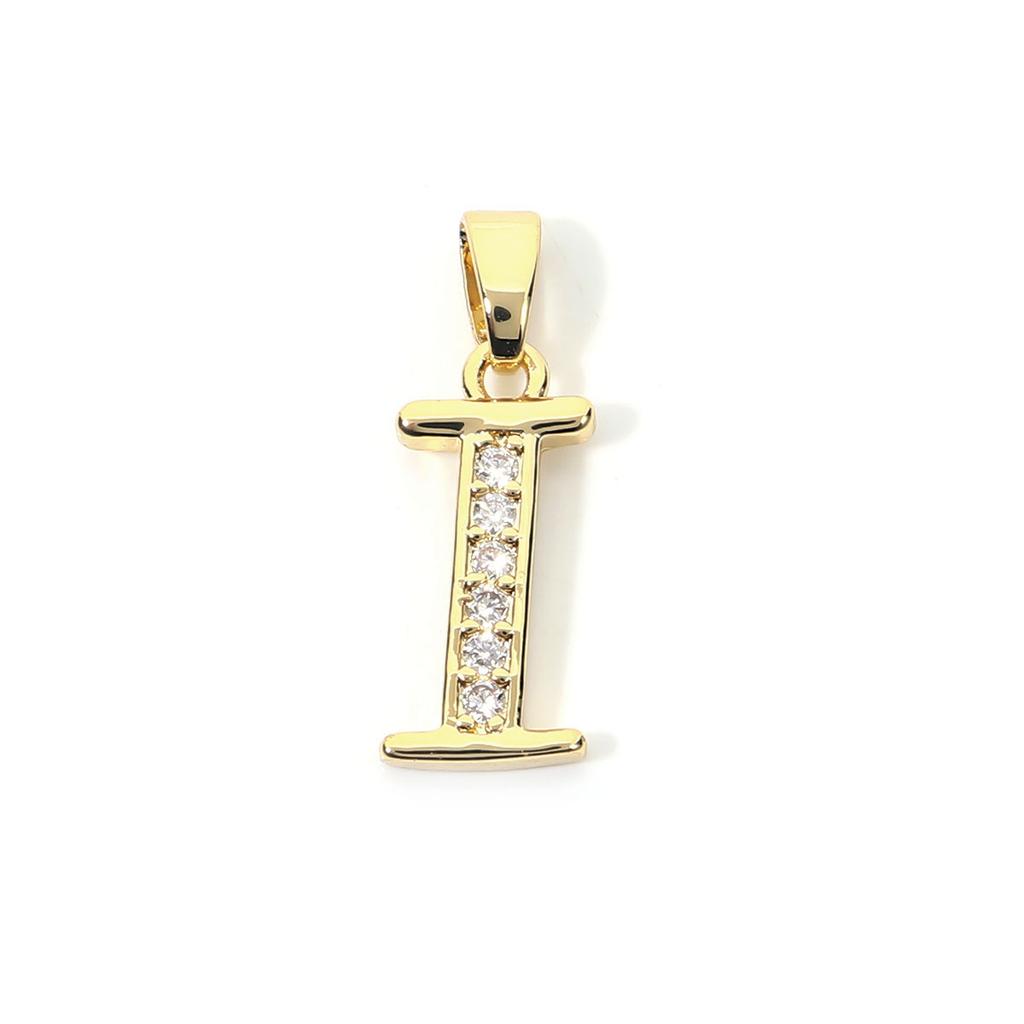Fashion Gold Plated Letter Charms Alphabet A-Z Zircon Metal Letter Pendants For Jewelry Making DIY Bracelet Necklace Accessories